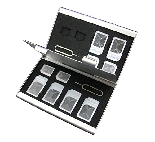 Bandc 14 Slots Aluminum Box Storage Case for Micro Sim/sim Card/Needle/Nano SIM Card