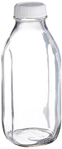 Libbey Glass Milk Bottle with Lid - 33.5 oz by Libbey
