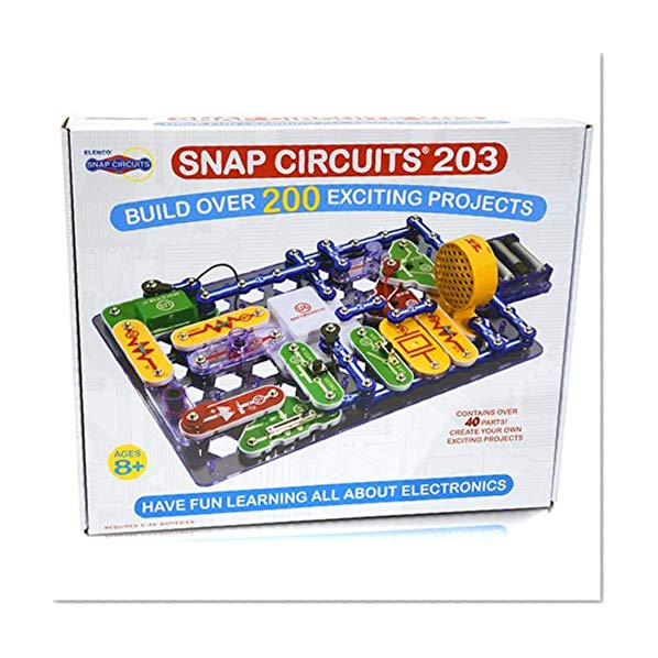 Book Cover Snap Circuits 203 Electronics Exploration Kit | Over 200 STEM Projects | 4-Color Project Manual | 42 Snap Modules | Unlimited Fun