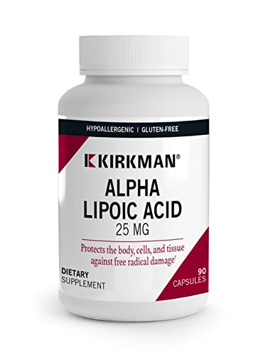 Kirkman - Alpha Lipoic Acid 25 mg - 90 Capsules - Potent Antioxidant - Protects Against Harmful Radicals - Hypoallergenic