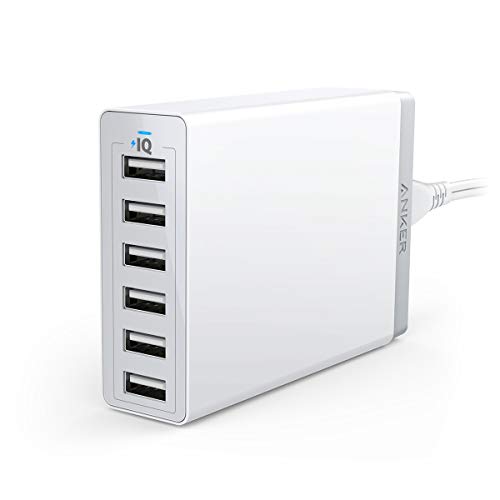Book Cover Anker 60W 6-Port USB Wall Charger, PowerPort 6 for iPhone XS / XS Max / XR / X / 8 / 7 / 6 / Plus, iPad Pro / Air 2 / mini/ iPod, Galaxy S7 / S6 / Edge / Plus, Note 5 / 4, LG, Nexus, HTC and More