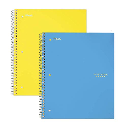 Five Star Spiral Notebook, 3 Subject, 150 Wide Ruled Sheets, Teal and Berry Pink/Purple, 2 Pack (73031)