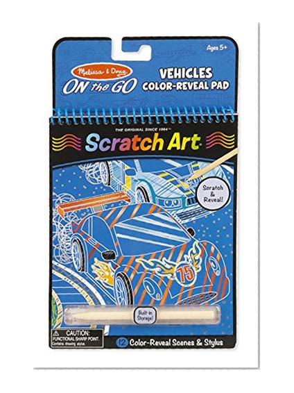 Book Cover Melissa & Doug On the Go Scratch Art Color-Reveal Pad - Vehicles