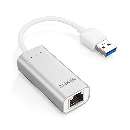 Anker USB 3.0 to Ethernet Adapter, USB 3.0 to Gigabit Ethernet Adapter, Aluminum Portable USB-A Adapter, Compatible with MacBook Pro 2015, MacBook Air 2017, and More