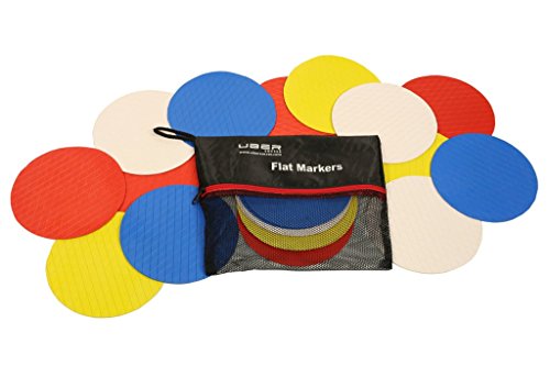 Uber Soccer Flat Spot Marker - Non-Slip Rubber - Set of 20