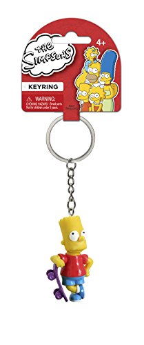 Fox The Simpsons Bart with Skateboard 3D PVC Key Ring,Multi-colored
