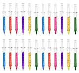 BestGrew® 24pcs Syringe Highlighters Fluorescent Needle Watercolor Pen with 6 Colors