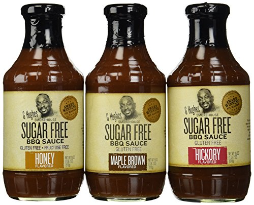 G Hughes Sugar Free, BBQ Sauce Variety Pack - Maple Brown, Honey, & Hickory, Gluten Free Barbecue Sauces, Sugar Free BBQ Sauces, Keto-Friendly BBQ Sauces, Low Carb Barbecue Sauces - 18 Oz (3-Pack)