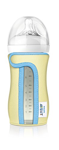 Book Cover Philips AVENT Glass Baby Bottle Sleeve, 8 Ounce (Colors May Vary) (SCF676/01)
