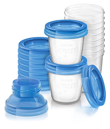 Book Cover Philips Avent Breast Milk Storage Cups And Lids, 10 6oz Containers, SCF618/10