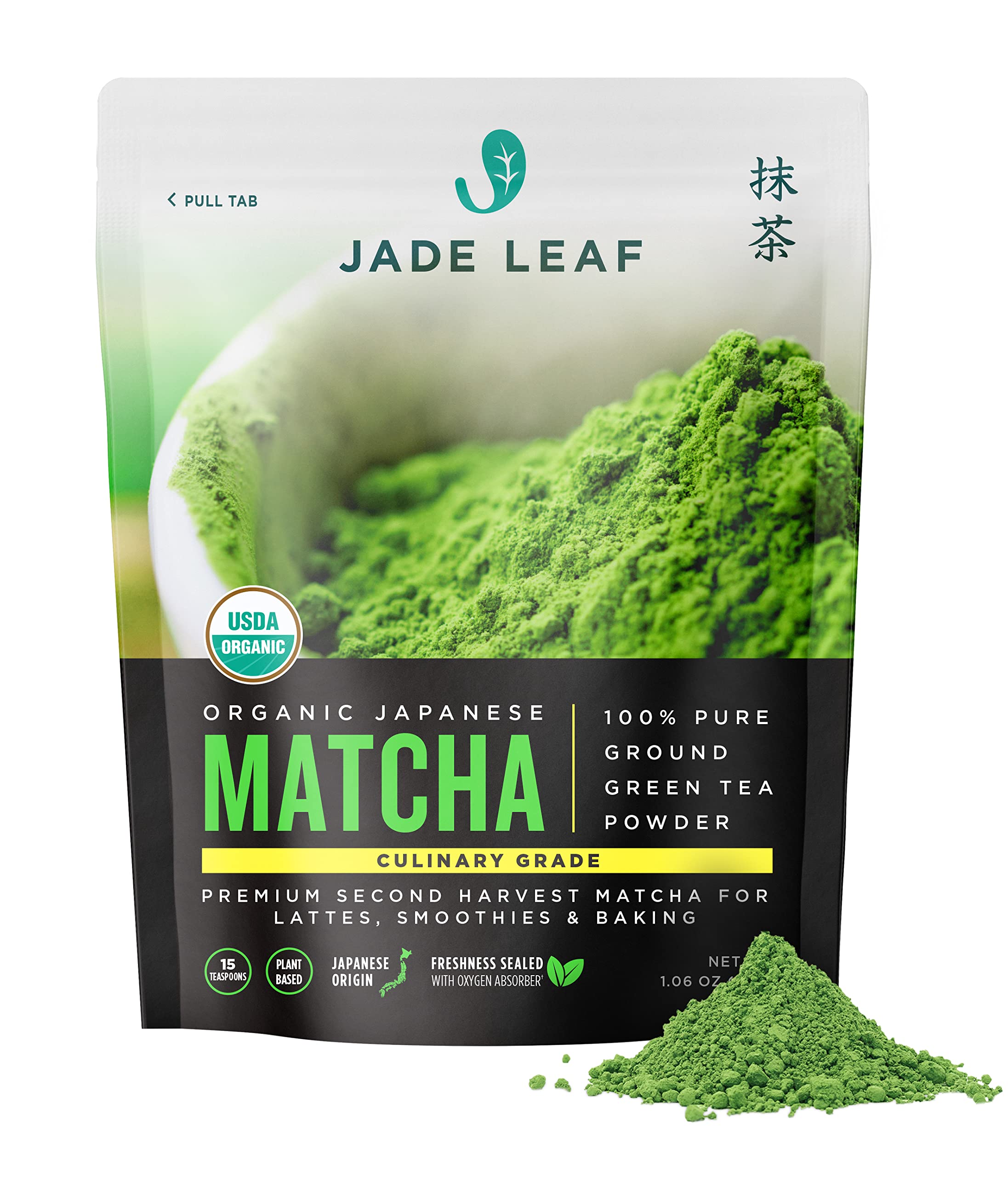 Book Cover Jade Leaf Organic Matcha Green Tea Powder - Authentic Japanese Origin - Premium Second Harvest Culinary Grade (1.06 Ounce) Culinary Grade (Pouch) 1.06 Ounce (Pack of 1)