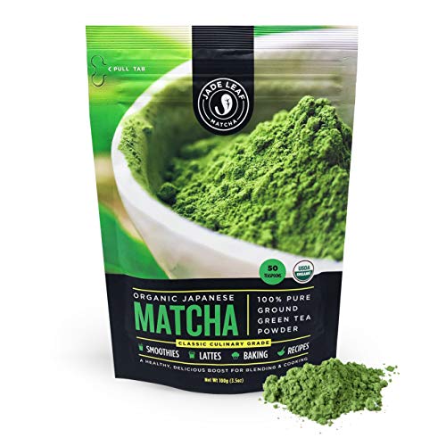 Book Cover Jade Leaf - Organic Japanese Matcha Green Tea Powder - USDA Certified, Authentic Japanese Origin - Classic Culinary Grade (Smoothies, Lattes, Baking, Recipes) - Antioxidants, Energy [100g Value Size]