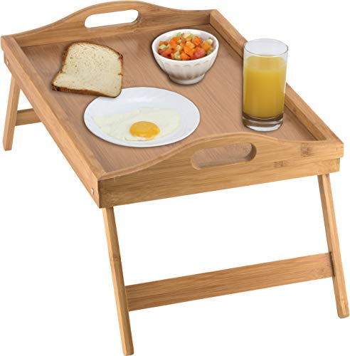 Home-it Bed Tray table with folding legs, and breakfast tray Bamboo bed table and bed tray with legs by Home-it