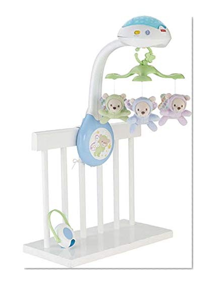 Fisher-Price Doux Rêves Papillon 3-en-1 Mobile Musical pour Lit Bébé Télécommandé, Projection de Lumières, Musiques et Sons, dès la Naissance, CDN41