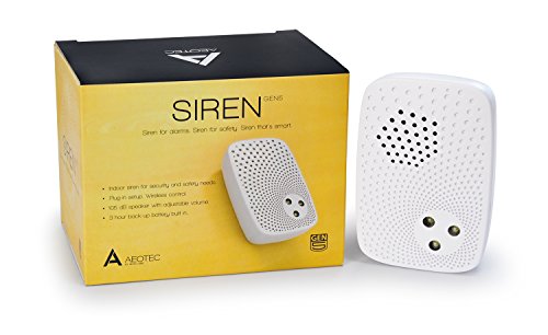 Aeotec Siren Gen5 Z-Wave Plus 105 dB Safety Alarm, Built-in backup battery