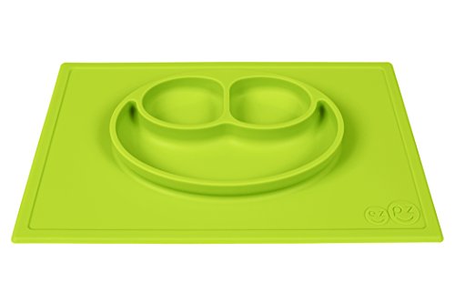 ezpz Happy Mat - One-Piece Silicone placemat + Plate (Lime)