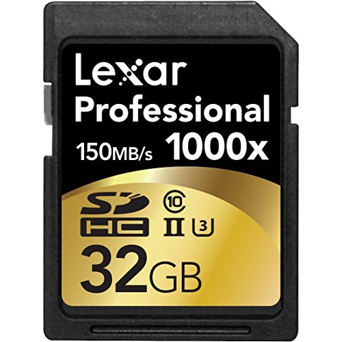 Lexar Professional 1000x 32GB SDHC UHS-II/U3 Card (Up to 150MB/s read) w/Image Rescue 5 Software LSD32GCRBNA1000