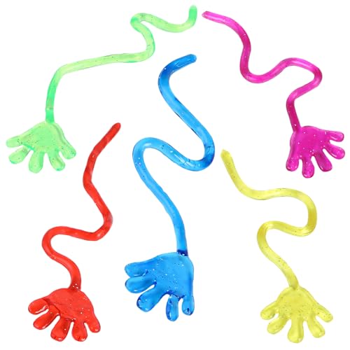 Adorox 72 Pieces Vinyl Glitter Sticky Hands Party Favor Birthday Gifts Toys Goodies (1 1/4" Long )