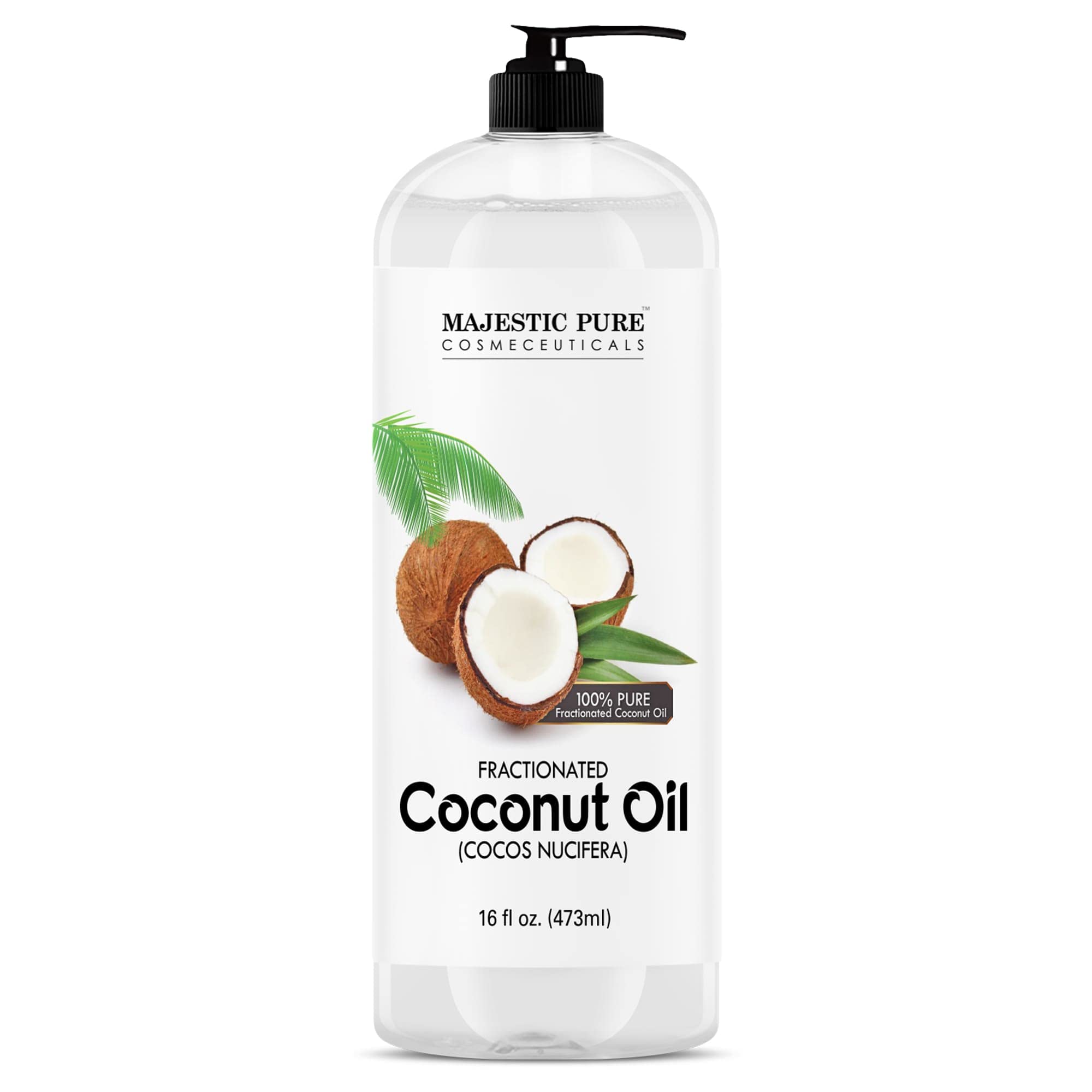 Majestic Pure Fractionated Coconut Oil - Relaxing Massage Oil, Liquid Carrier Oil for Diluting Essential Oils - Skin, Lip, Body & Hair Oil Moisturizer & Softener - 16 fl oz 1 16 Fl Oz (Pack of 1)