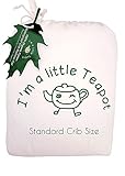 I'm A Little Teapot Organic Cotton Crib Mattress Pad - Standard Size Organic Mattress Protector - Waterproof Baby Mattress Cover - Soft, Durable and Hypoallergenic - Fits 28 x 52 x 9 inches