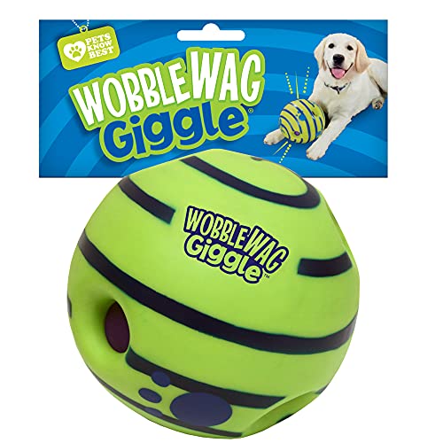 Book Cover Wobble Wag Giggle Ball, Interactive Dog Toy, Fun Giggle Sounds When Rolled or Shaken, Pets Know Best, As Seen On TV