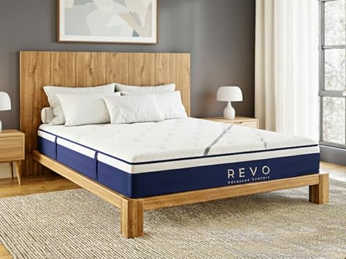 REVO Sleep 8-inch Cooling Hybrid Full Mattress with Gel Memory Foam and Individually Wrapped Innerspring Coils - Superior Medium Comfort and Posture Support