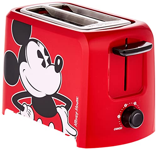 Book Cover Disney DCM-21 Mickey Mouse 2 Slice Toaster, Red/Black, 1