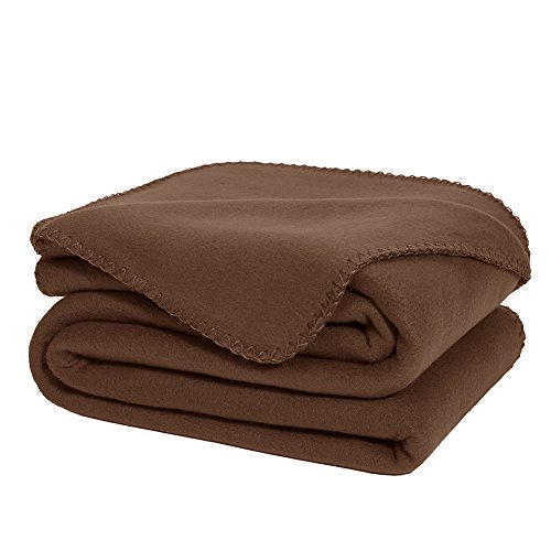 DOZZZ Oversize Flannel Polar Fleece Throw Blanket 70 x 50 Fuzzy Plush Microfiber for Couch Cover Sofa Chair Bed Brown