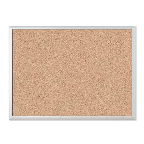 U Brands Cork Bulletin Board, 17 x 23 Inches, Silver Aluminum Frame (020U00-01)