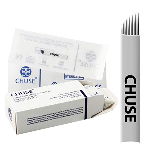 CHUSE disposable microblades Permanent Makeup Manual Eyebrow Tattoo Needle Microblading 12 Sloped chuse beauty s12 50 pieces/box