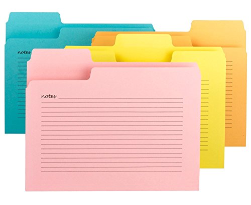 Smead SuperTab Notes Folder, Oversized 1/3-Cut Tabs, Letter Size, Assorted Colors, 12 per Pack (11650)