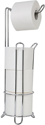 Juvale Free Standing Toilet Paper Holder, Compact Organizer (Fits Standard, Regular Rolls)