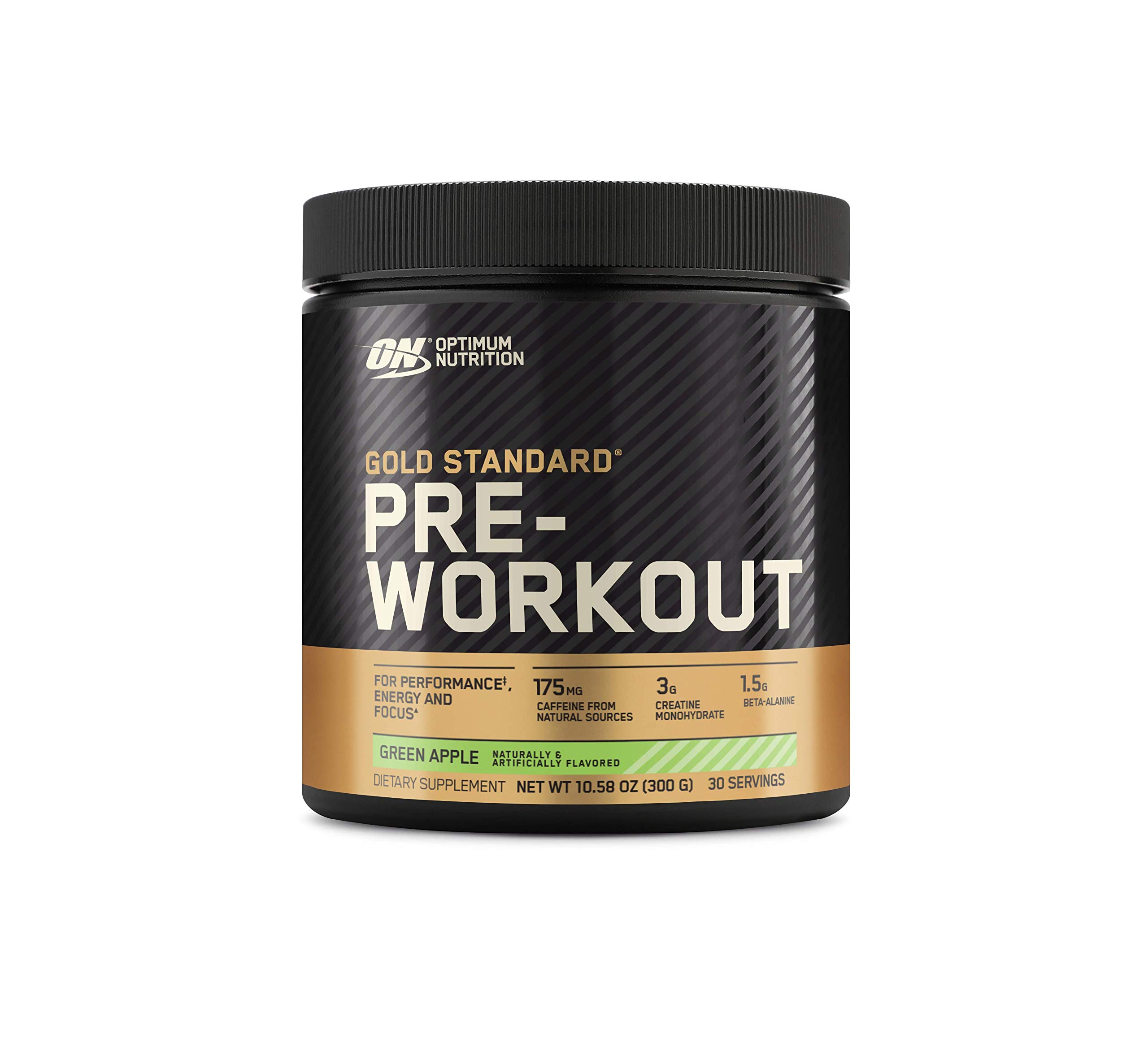 Book Cover Optimum Nutrition Gold Standard Pre Workout with Creatine, Beta-Alanine, and Caffeine for Energy, Flavor: Green Apple, 30 Servings (Packaging May Vary), Powder