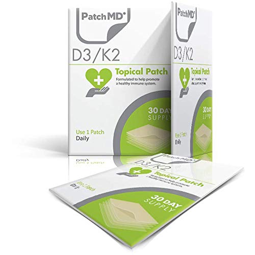 Book Cover PatchMD - D3/K2 Topical Patches - Natural Ingredients, Supports Healthy Immune System - 30 Day Supply