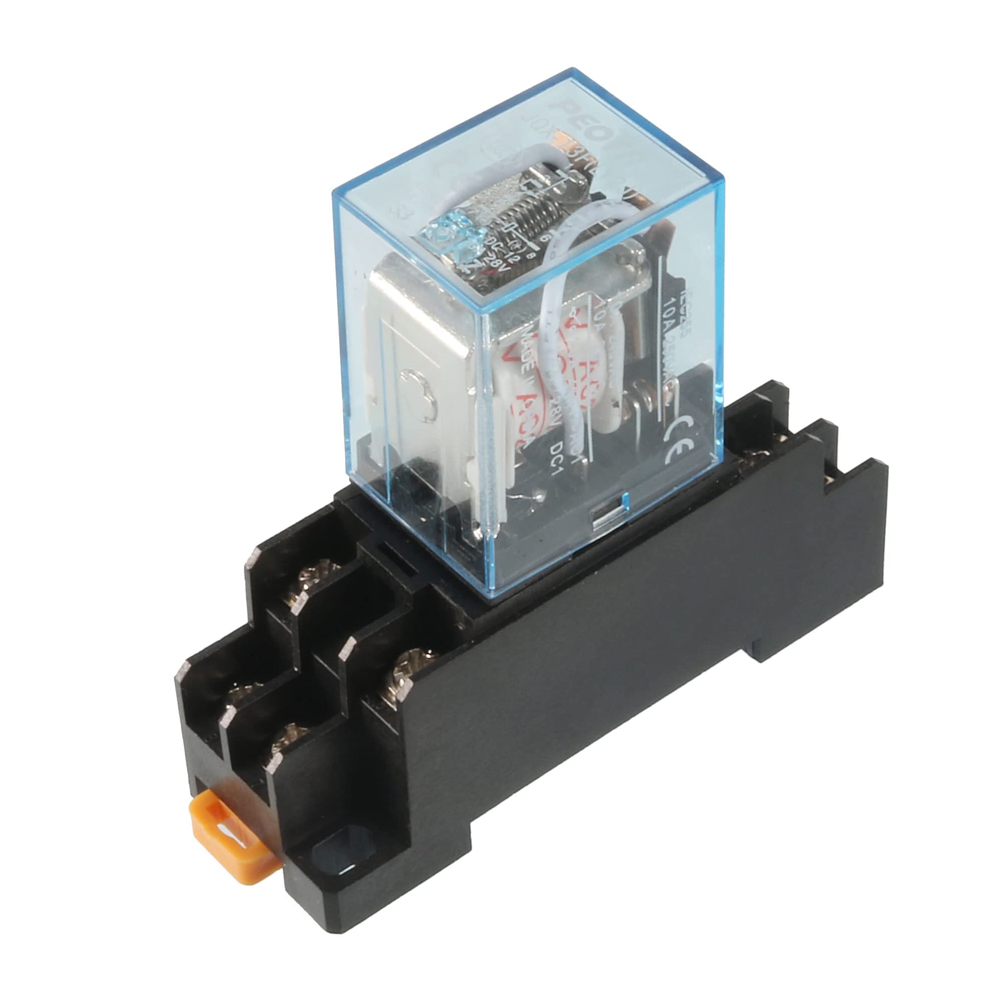 Book Cover uxcell A14071800ux0297 35mm DIN Rail DPDT 8P General Purpose Power Relay AC 24V Coil W Socket