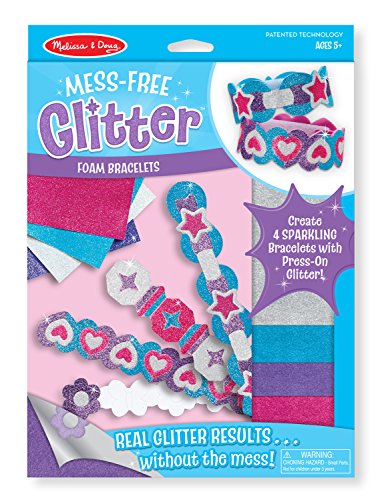 Book Cover Melissa & Doug Mess-Free Glitter Foam Bracelets Craft Kit (Makes 4 Bracelets)