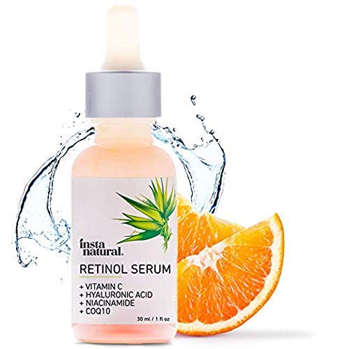 Book Cover InstaNatural Retinol Serum - Anti Wrinkle Anti Aging Facial Serum - Helps Reduce Appearance of Puffiness, Wrinkles, Crows Feet & Fine Lines - with Vitamin C & Hyaluronic Acid - InstaNatural -  1 oz