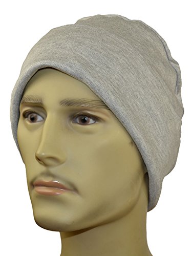 HC Gray Men's Chemotherapy Hat Light Gray,Chemo Cap Sleep Cap for Male Cancer Patients