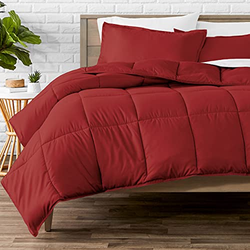Book Cover Bare Home Comforter Set - Twin/Twin Extra Long - Goose Down Alternative - Ultra-Soft - Premium 1800 Series - All Season Warmth (Twin/Twin XL, Red)