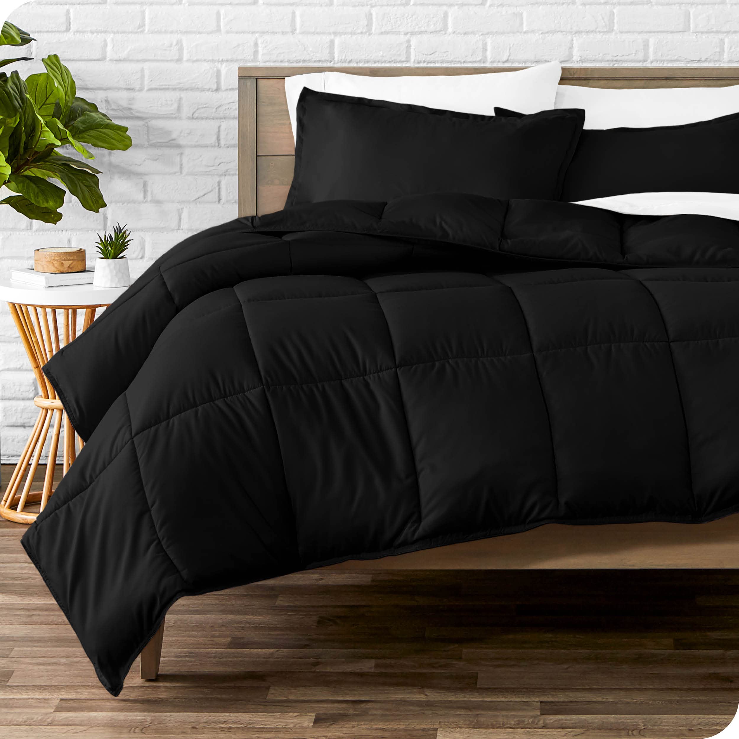Book Cover Bare Home Comforter Set - Twin/Twin Extra Long Size - Ultra-Soft - Goose Down Alternative - Premium 1800 Series - All Season Warmth (Twin/Twin XL, Black) Twin/Twin XL 02 - Black