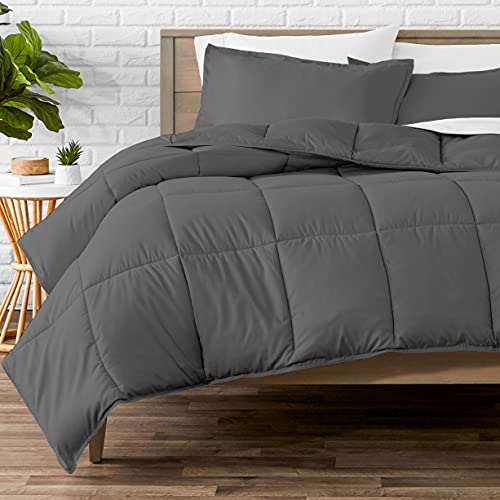 Book Cover Bare Home Comforter Set - Twin/Twin Extra Long - Goose Down Alternative - Ultra-Soft - Premium 1800 Series - All Season Warmth (Twin/Twin XL, Grey)