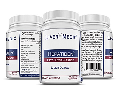 Book Cover Hepatiben - Liver Detox Cleanse by Liver Medic. Detoxifies and Regenerates with Additional Gut Repair Ingredients. Milk Thistle (Silymarin), Choline, Turmeric, ALA, Glutathione