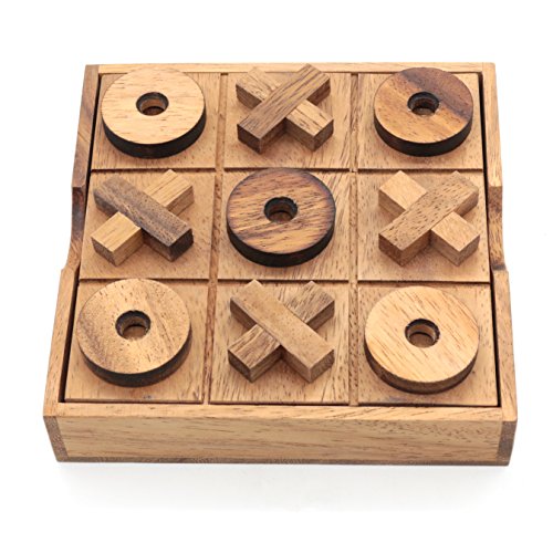 Book Cover Tic Tac Toe Wood Coffee Tables Family Games to Play and a Classic Game Home Decor for Living Room Rustic Table Decor and Use as Game Top Wood Guest Room Decor Strategy Board Games for Families