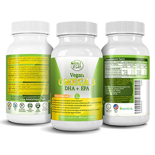 Book Cover POTENT VEGAN OMEGA 3 Supplement: Better Than Fish Oil! Plant Based Water Extracted Algae Oil- DHA EPA DPA Fatty Acids- Non GMO- Improve Immune System, Joint, Heart, Skin & Brain Health- 2 Month Supply