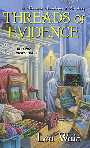 Book Cover Threads of Evidence (Mainely Needlepoint series Book 2)