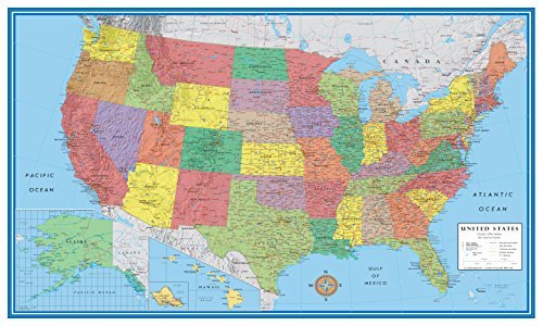 24 x 36 des États-Unis, USA Classic Elite carte murale Affiche Poster