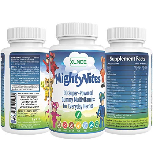 Book Cover Kids Vitamins: Immune Support MultiVitamin Gummies. Vitamin C + Elderberry Gummies for Kids. Immune Booster with Vitamin A, B, D3, Biotin. Made in The USA for Toddlers and Children.