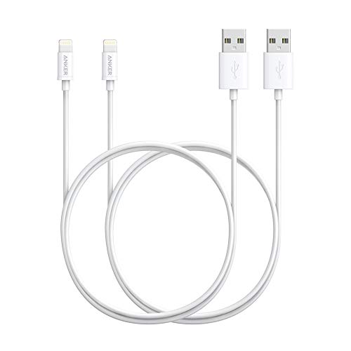 Book Cover Anker [Apple MFi Certified] [2-Pack] 3ft / 0.9m Premium Lightning to USB Cable with Ultra Compact Connector Head for iPhone Xs/XS Max/XR/X / 8/8 Plus / 7/7 Plus, iPod and iPad (White)