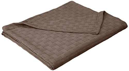 Book Cover SUPERIOR King Blanket 100% Cotton, for All Season,Basket Weave Design, Charcoal