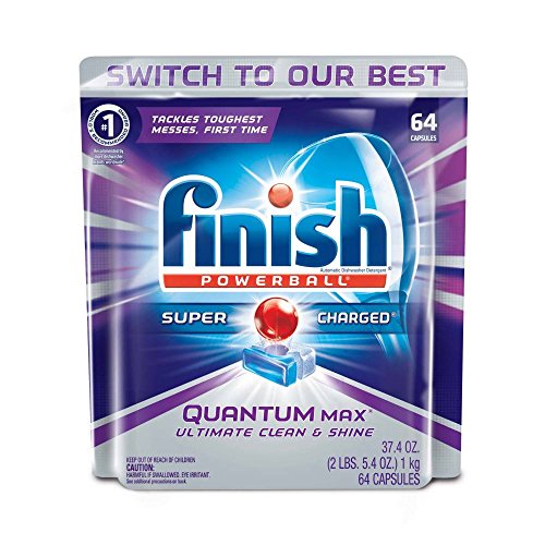 Book Cover Finish Quantum Max Powerball, 64ct, Dishwasher Detergent Tablets, Ultimate Clean & Shine